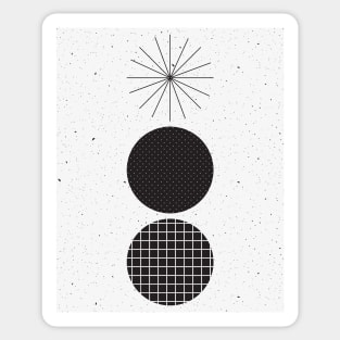 Minimalist Illustration Black White Grey Sticker